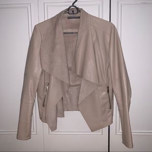 bagatelle Draped Faux Leather Jacket Granite